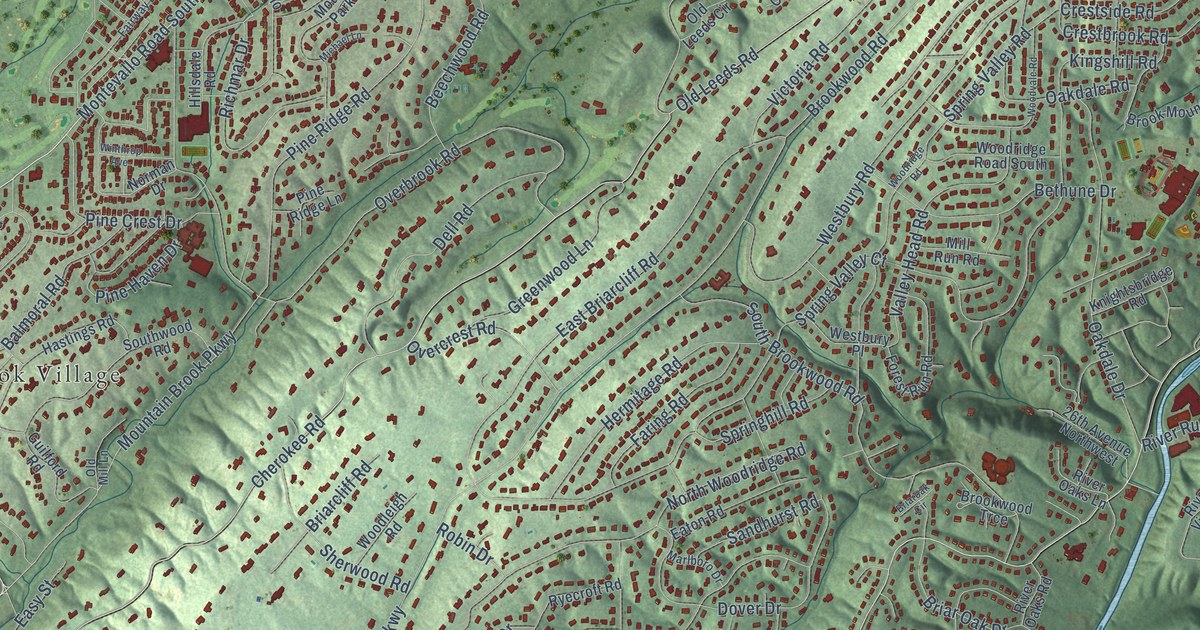 Map of Mountain Brook, Alabama in 2026