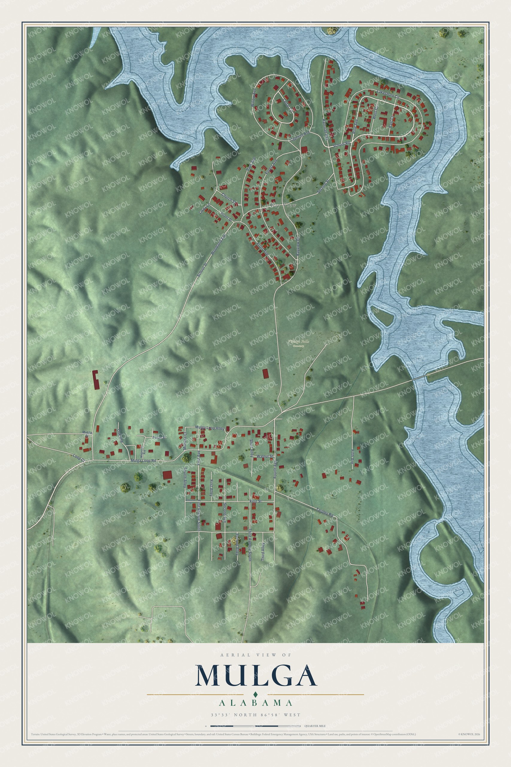 Watermarked full-map preview of Mulga, Alabama
