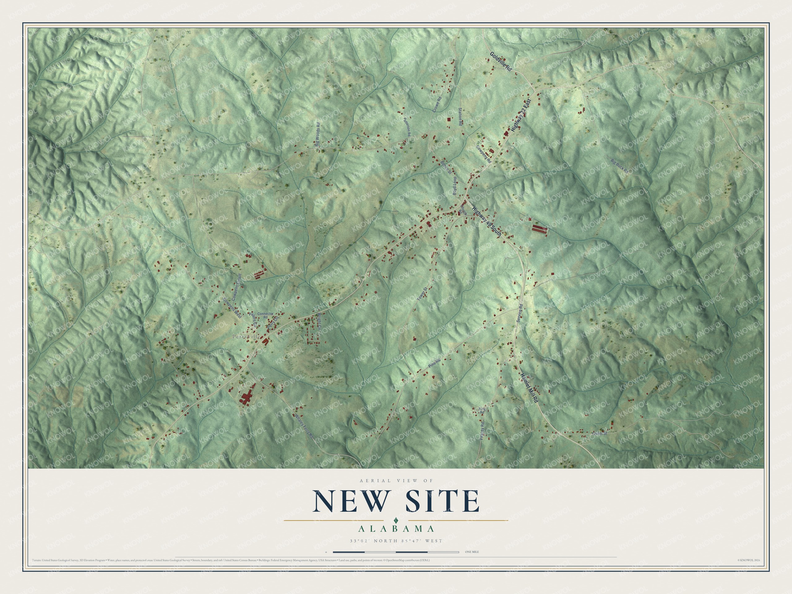 Watermarked full-map preview of New Site, Alabama
