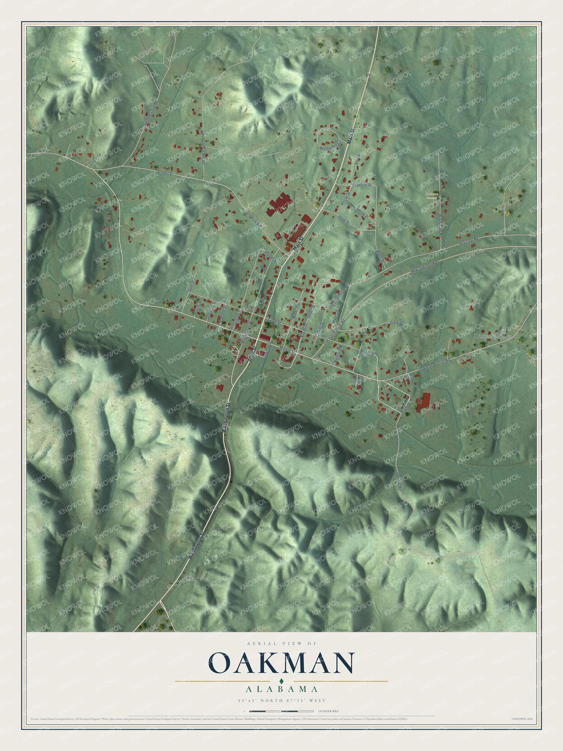 Watermarked full-map preview of Oakman, Alabama