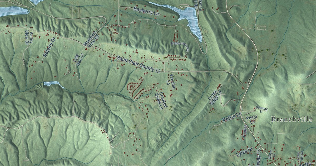 Map of Odenville, Alabama in 2026