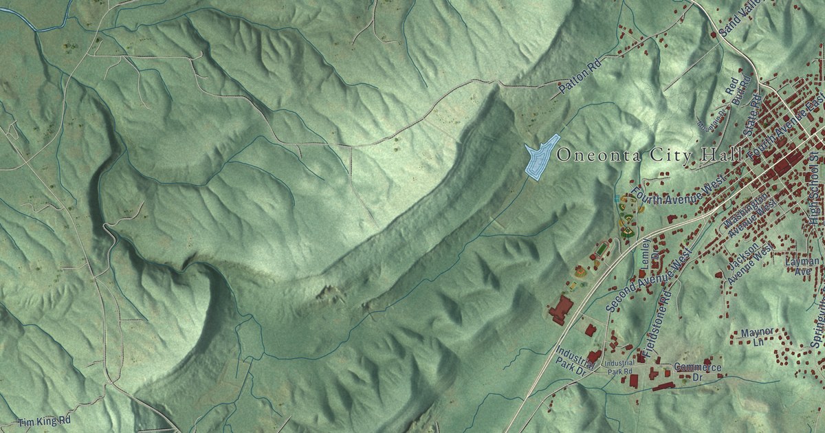 Map of Oneonta, Alabama in 2026