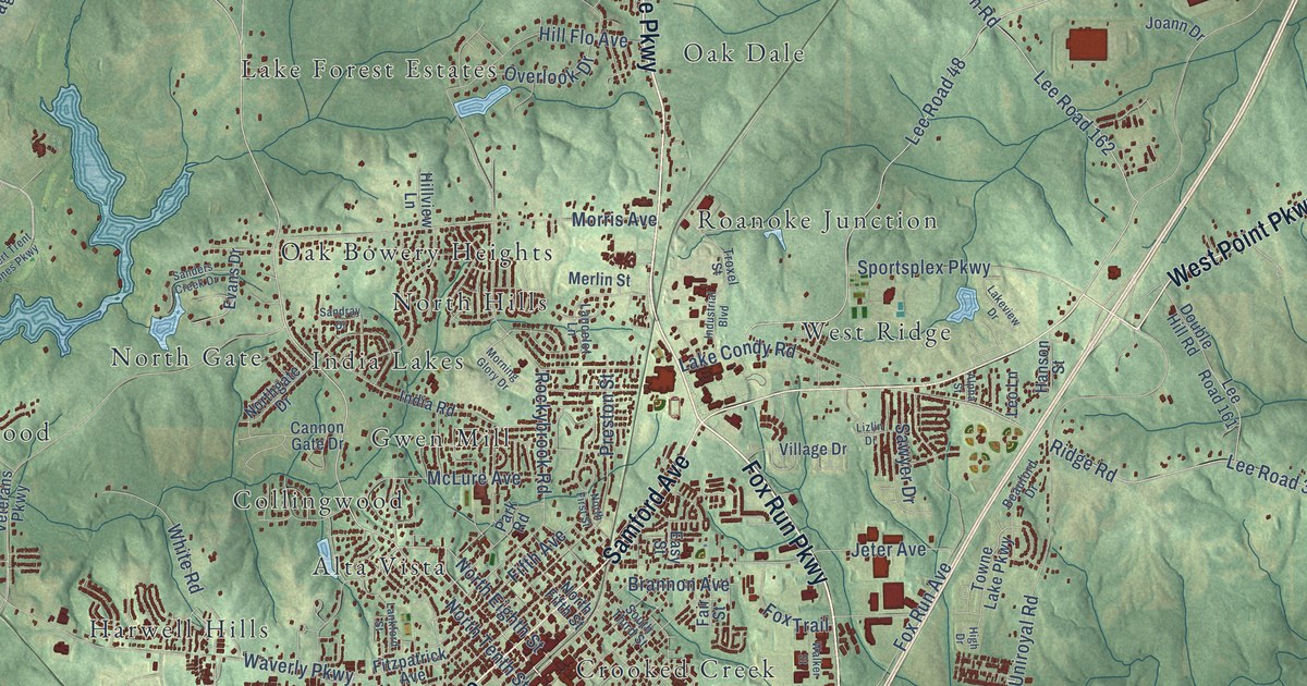 Map of Opelika, Alabama in 2026