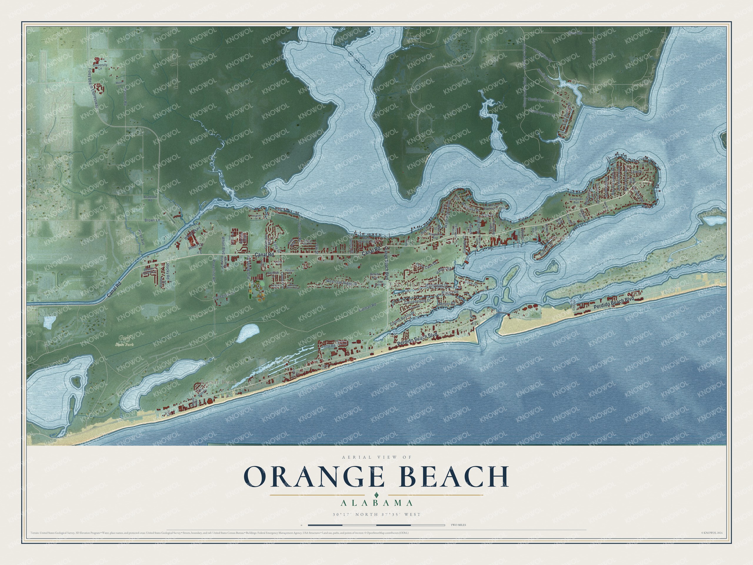 Watermarked full-map preview of Orange Beach, Alabama