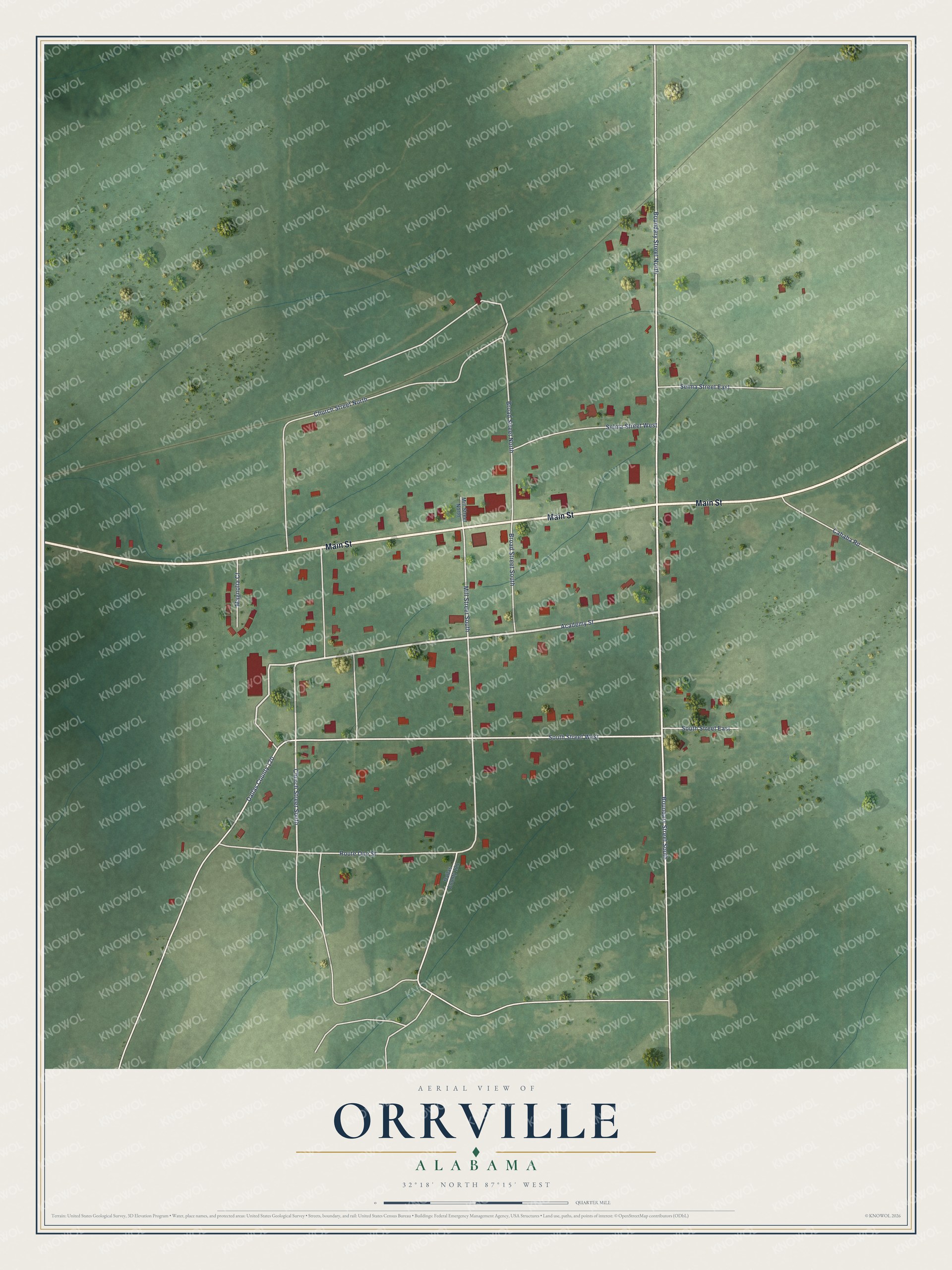 Watermarked full-map preview of Orrville, Alabama