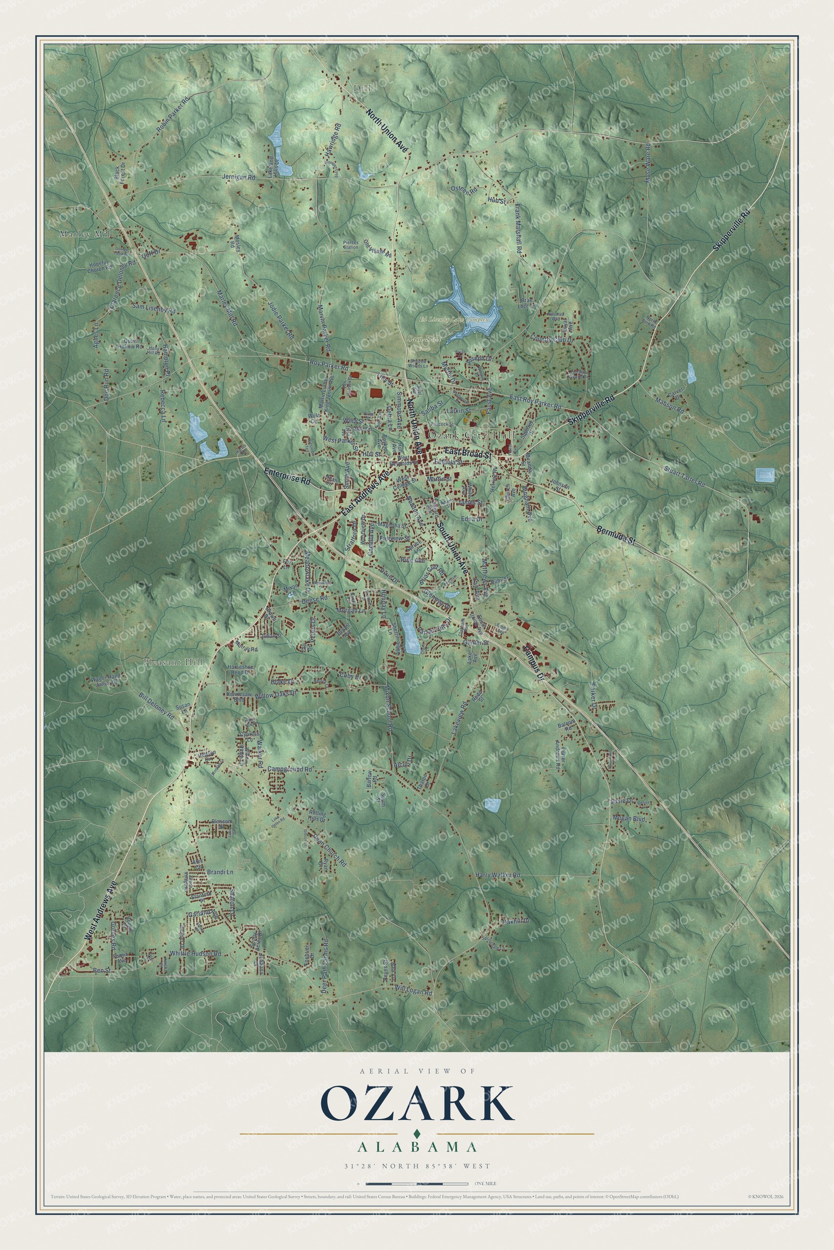 Watermarked full-map preview of Ozark, Alabama