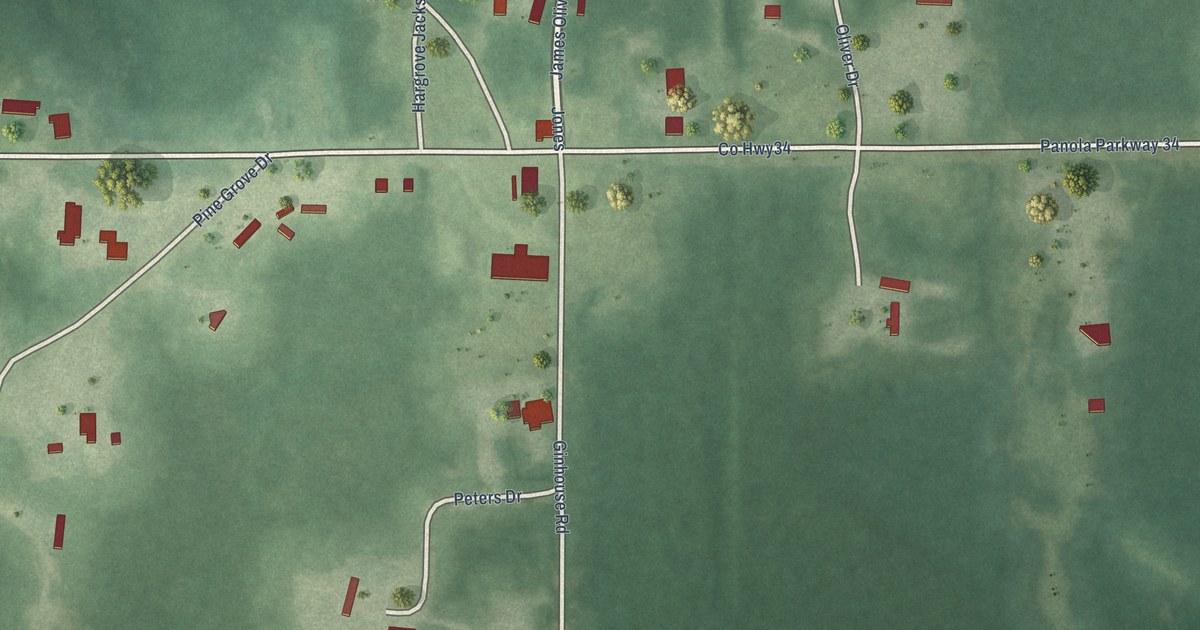Map of Panola, Alabama in 2026