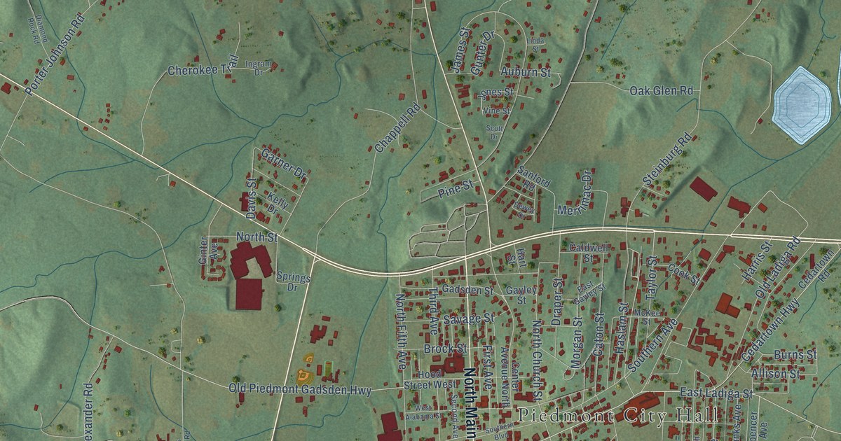 Map of Piedmont, Alabama in 2026