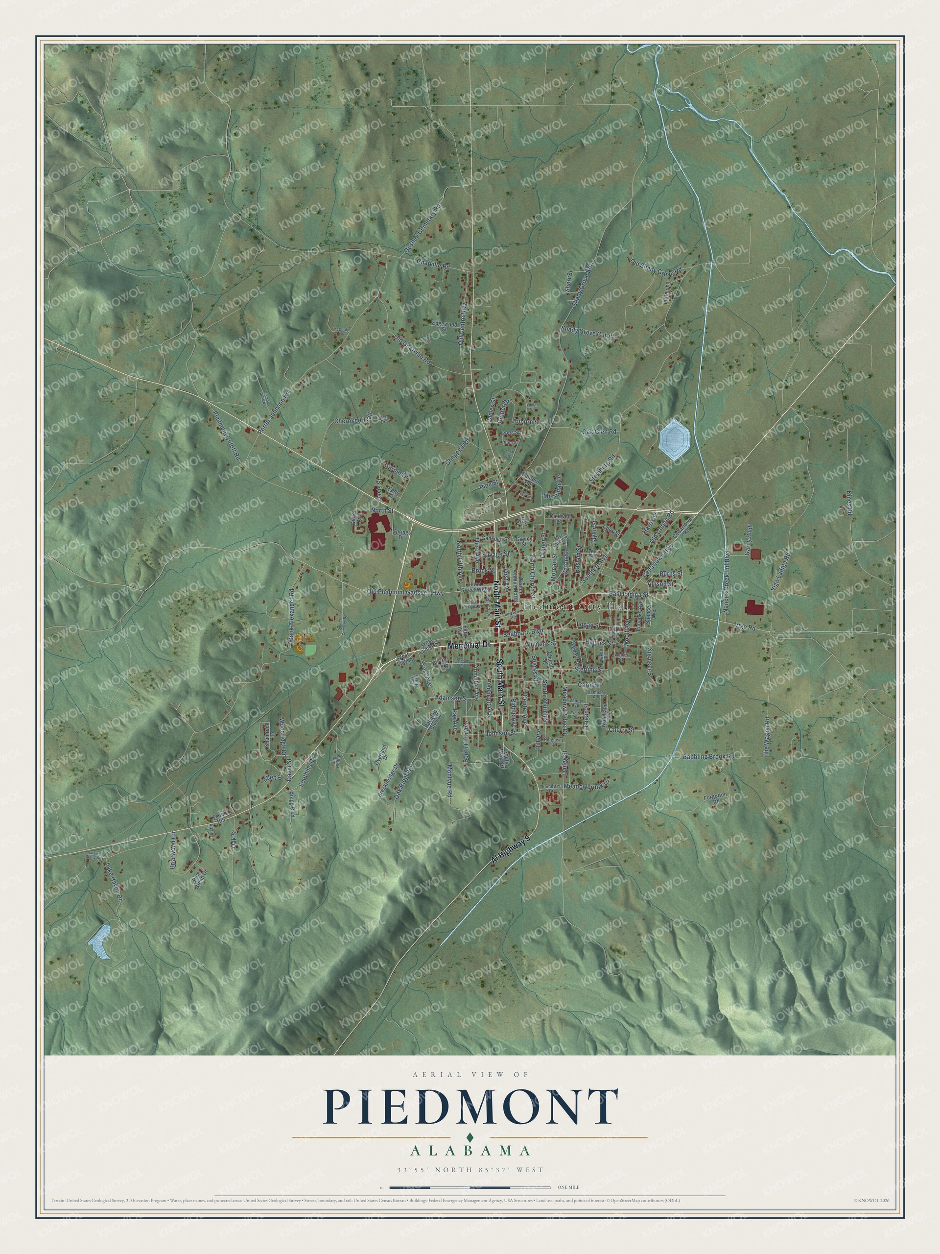 Watermarked full-map preview of Piedmont, Alabama