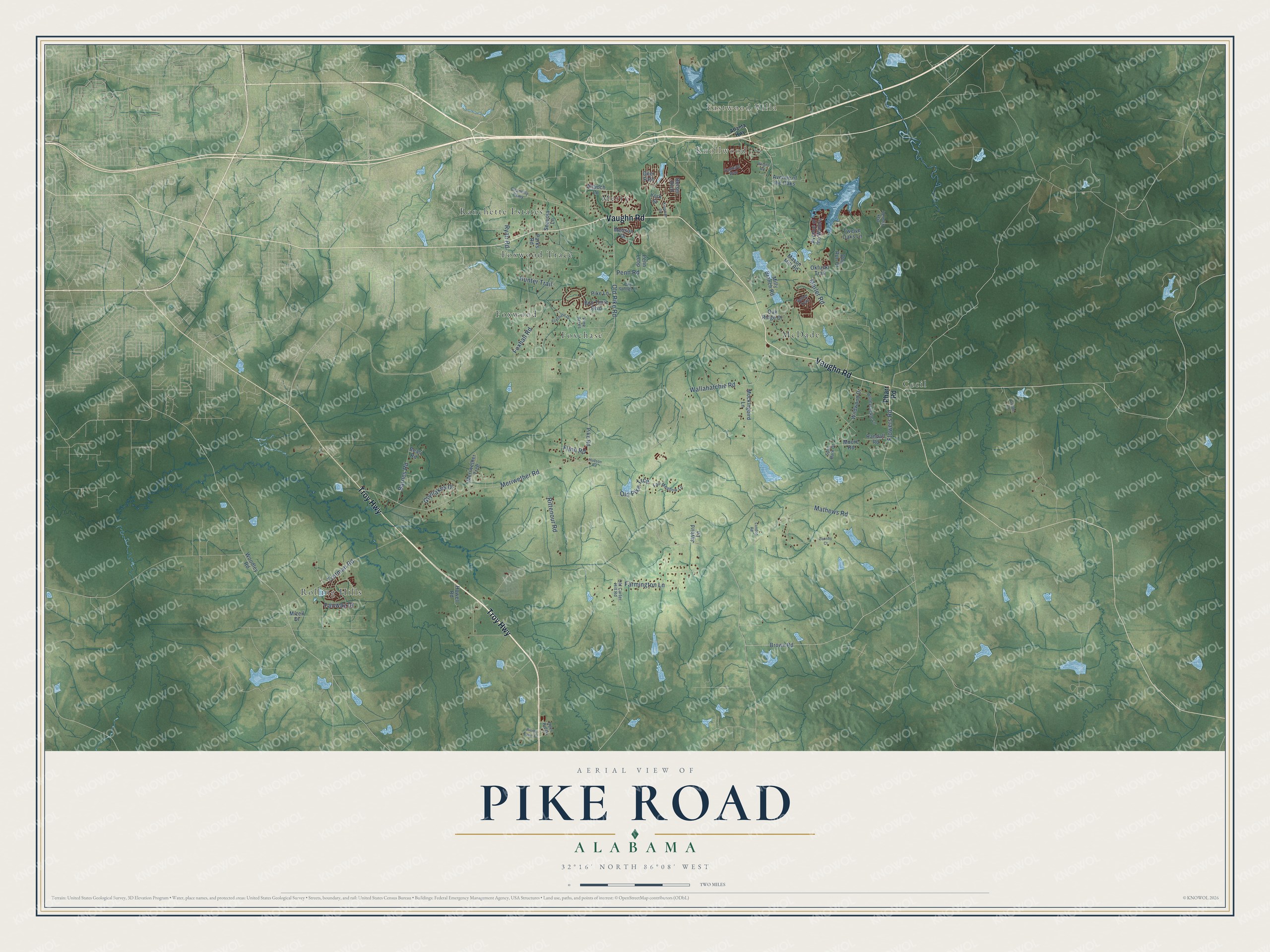 Watermarked full-map preview of Pike Road, Alabama