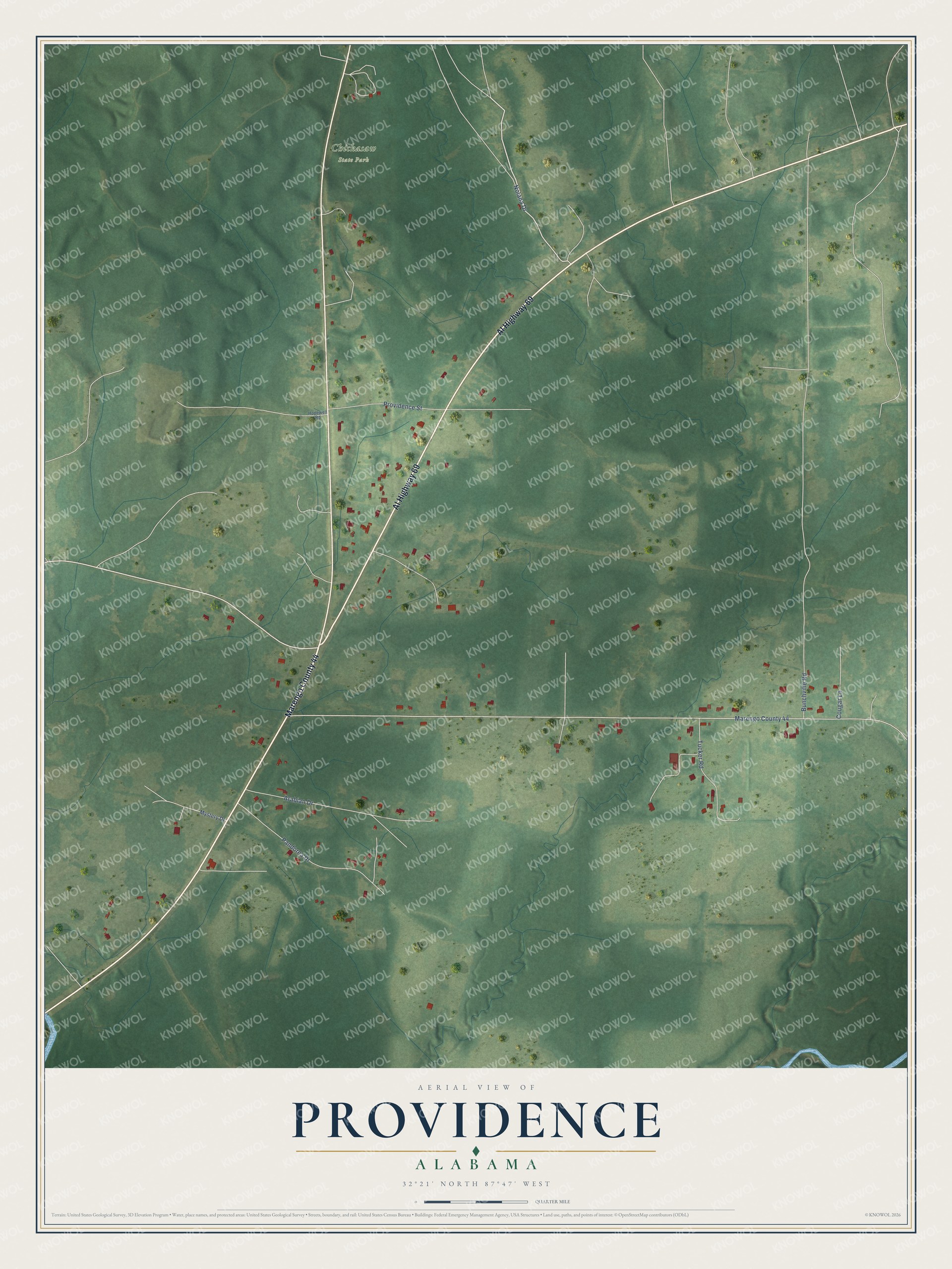 Watermarked full-map preview of Providence, Alabama