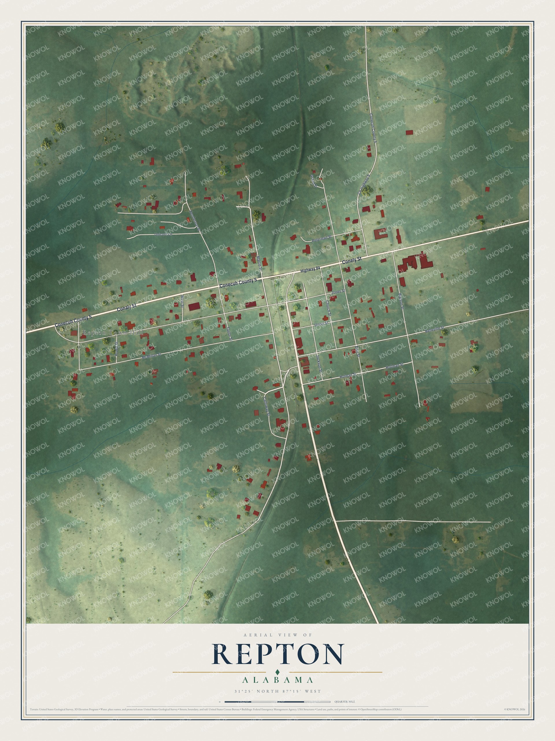 Watermarked full-map preview of Repton, Alabama
