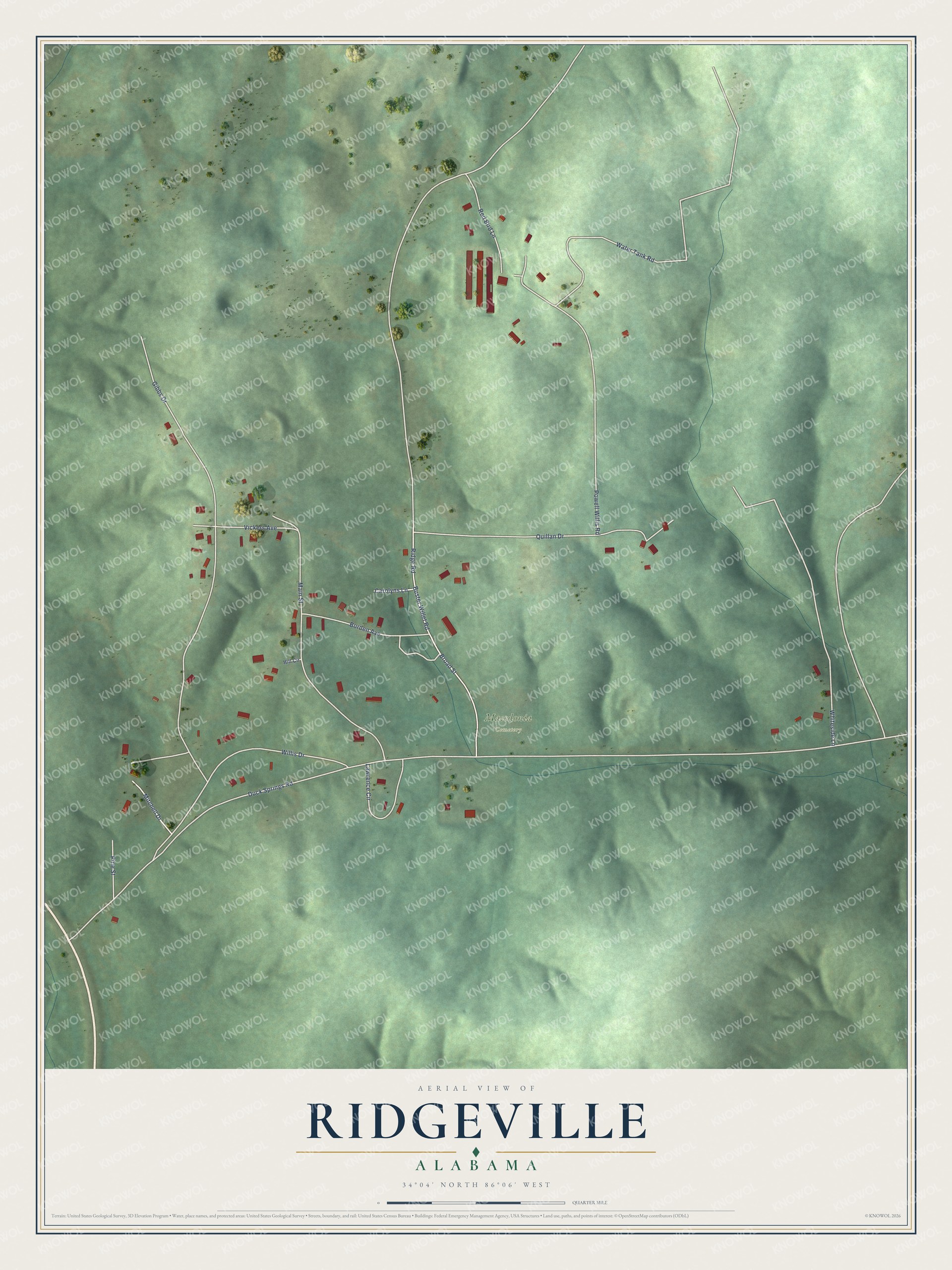 Watermarked full-map preview of Ridgeville, Alabama