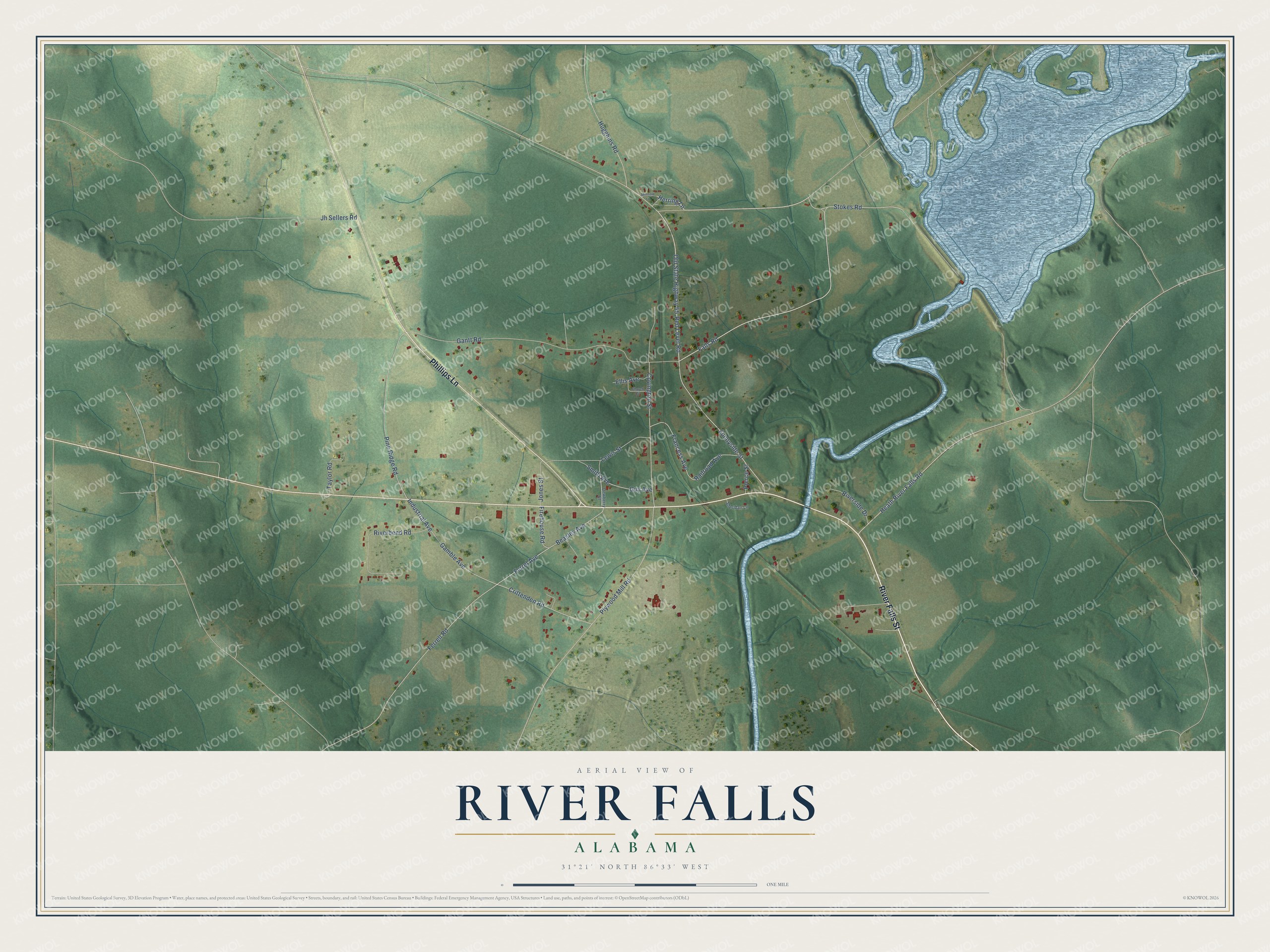 Watermarked full-map preview of River Falls, Alabama