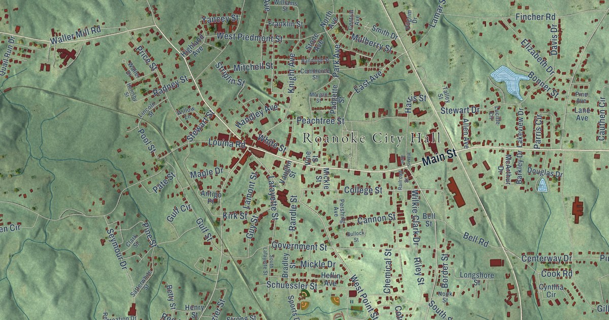 Map of Roanoke, Alabama in 2026