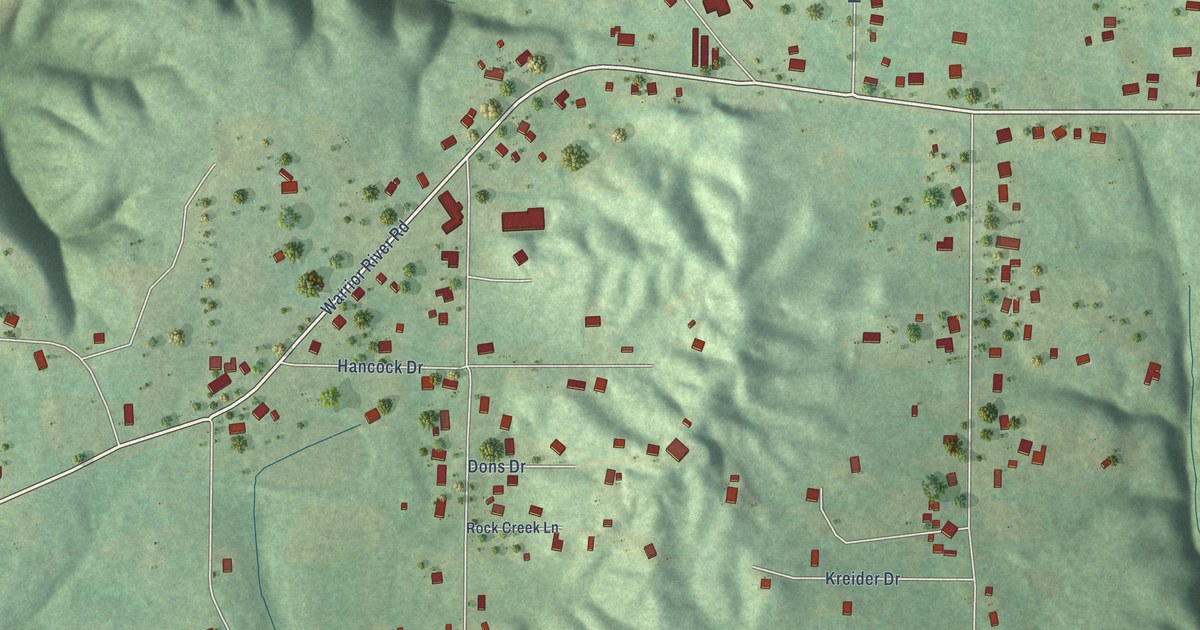 Map of Rock Creek, Alabama in 2026