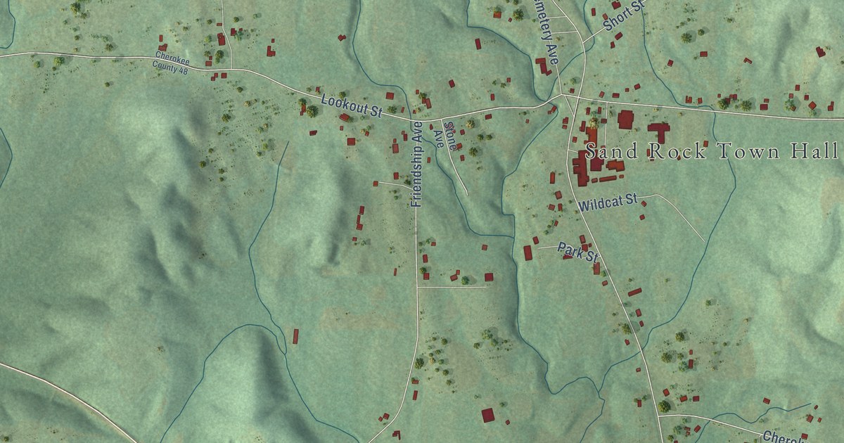 Map of Sand Rock, Alabama in 2026