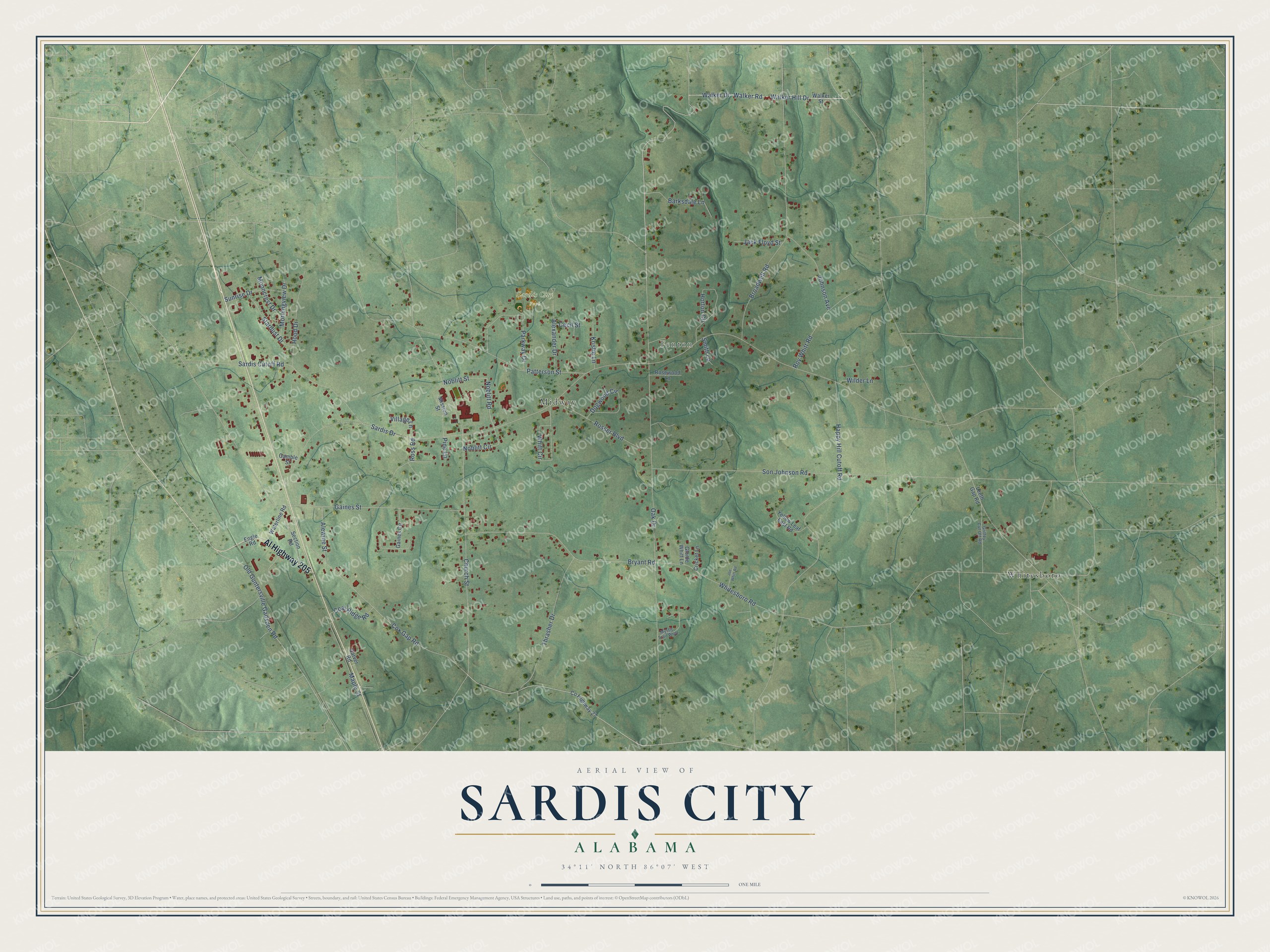 Watermarked full-map preview of Sardis City, Alabama