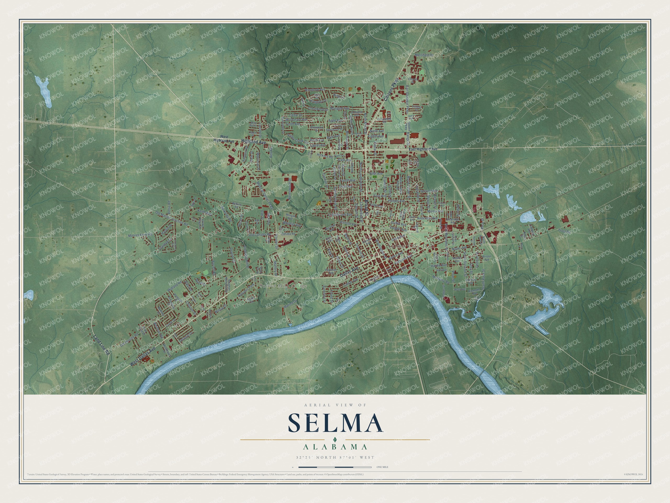 Watermarked full-map preview of Selma, Alabama