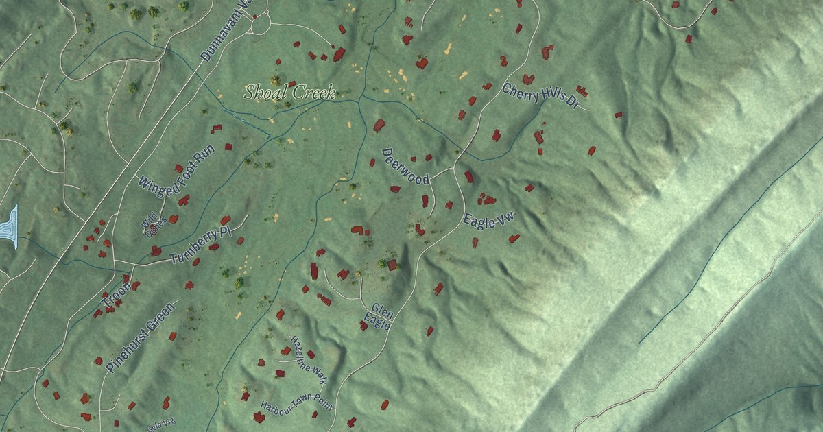 Map of Shoal Creek, Alabama in 2026