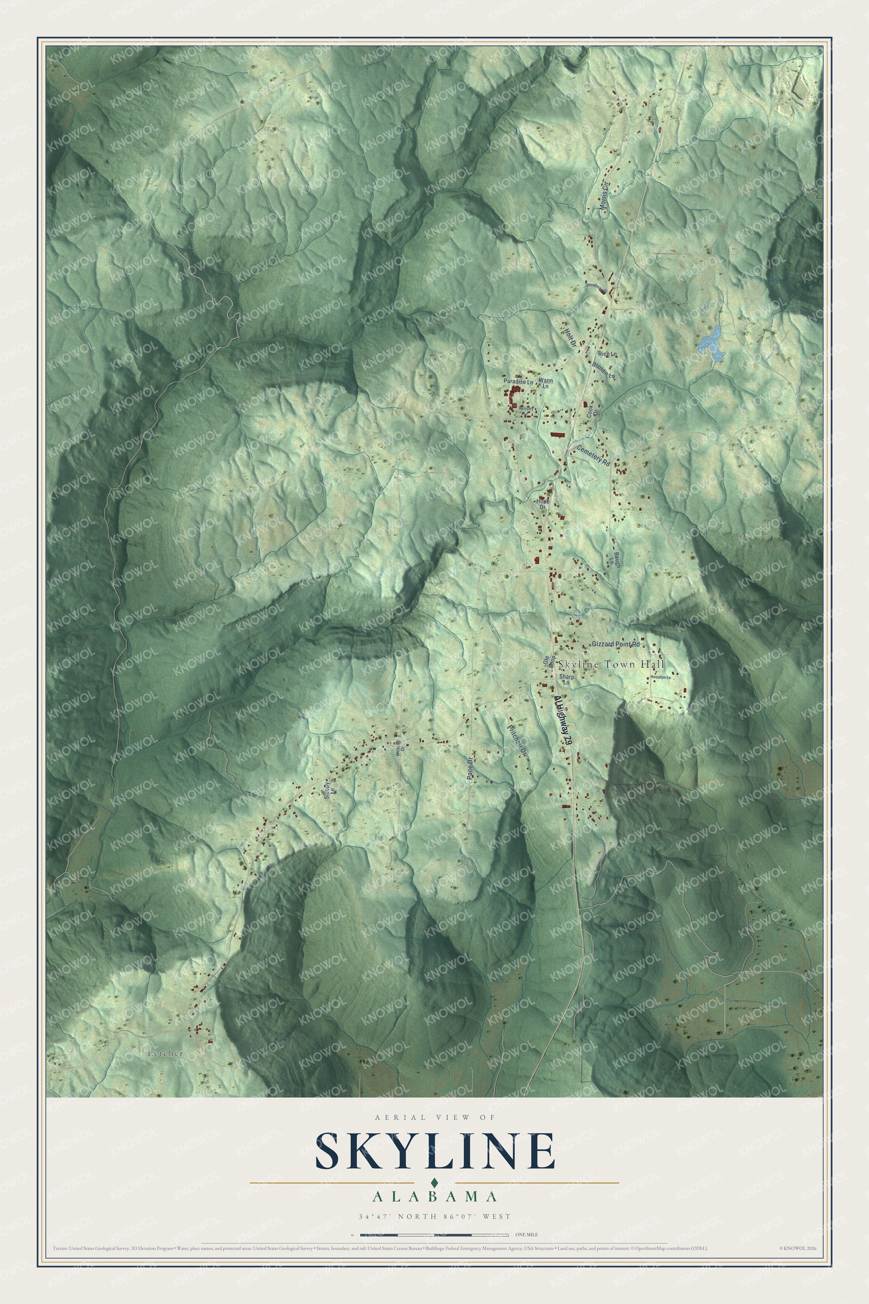 Watermarked full-map preview of Skyline, Alabama