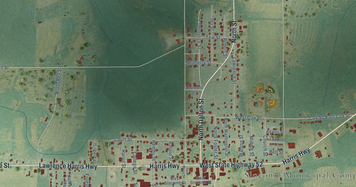 Map of Slocomb, Alabama in 2026