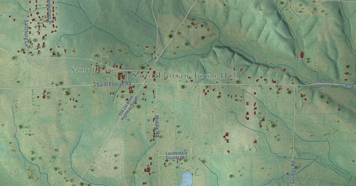 Map of St. Florian, Alabama in 2026