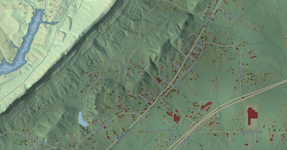 Map of Steele, Alabama in 2026