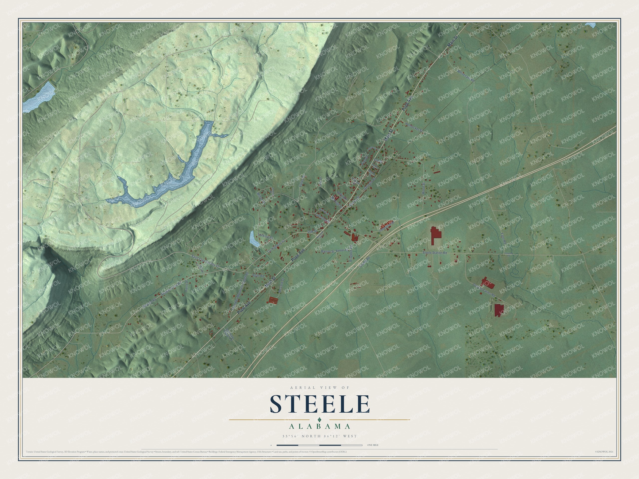 Watermarked full-map preview of Steele, Alabama