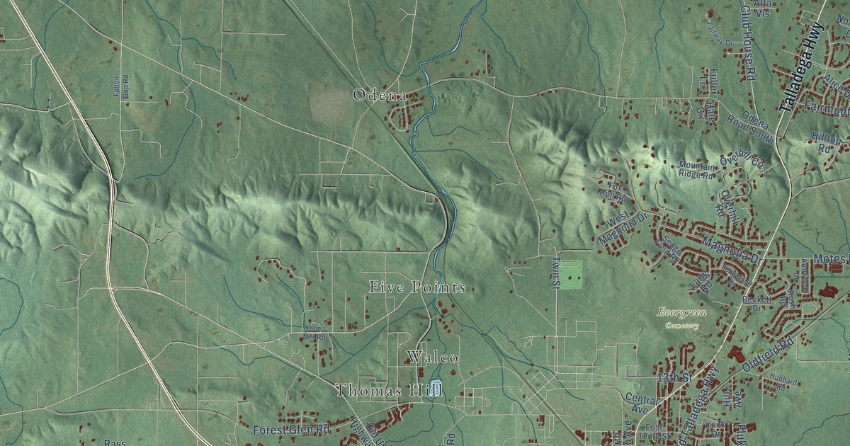 Map of Sylacauga, Alabama in 2026