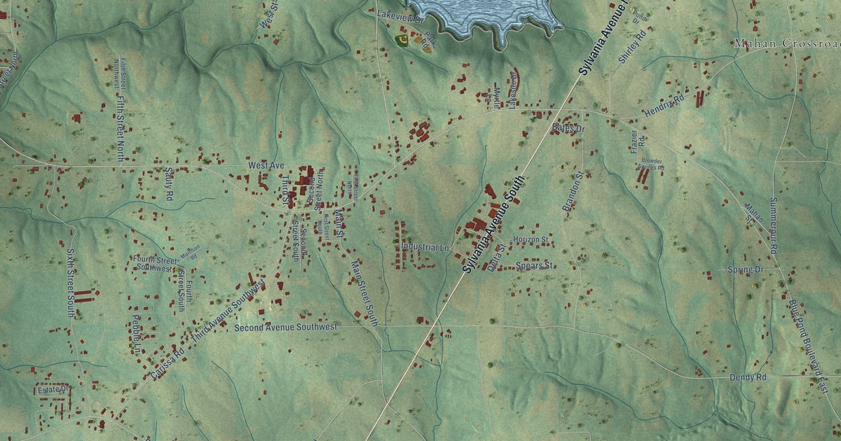 Map of Sylvania, Alabama in 2026