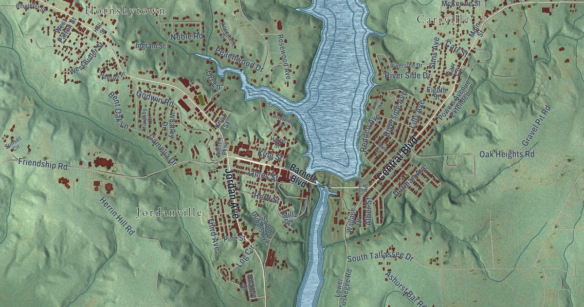 Map of Tallassee, Alabama in 2026