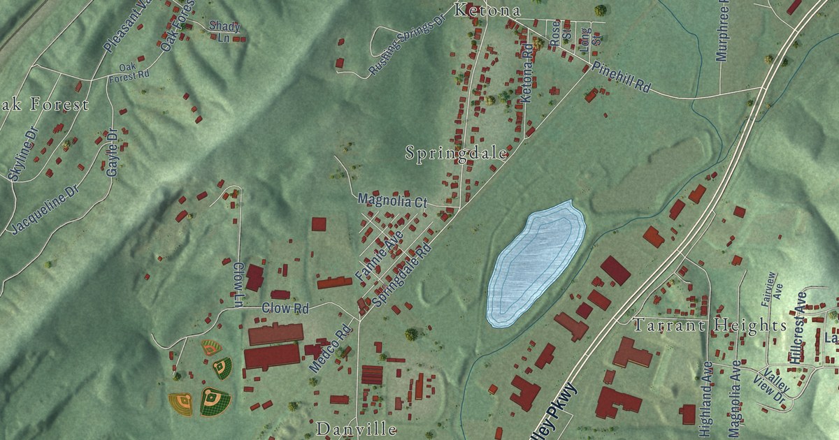 Map of Tarrant, Alabama in 2026