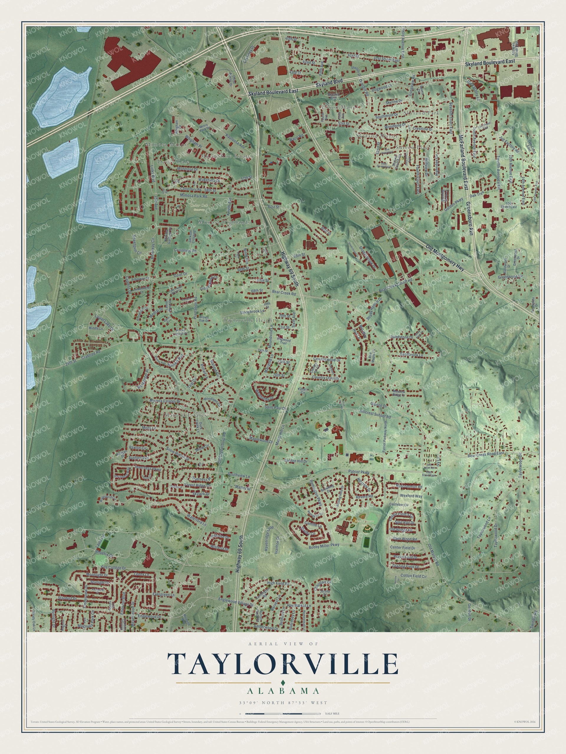 Watermarked full-map preview of Taylorville, Alabama