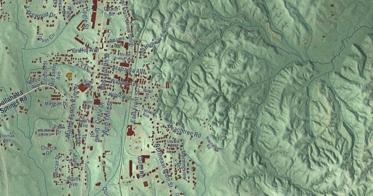 Map of Thomasville, Alabama in 2026