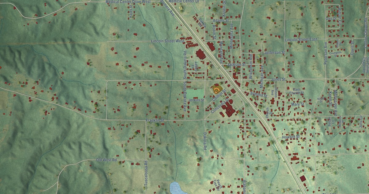 Map of Thorsby, Alabama in 2026