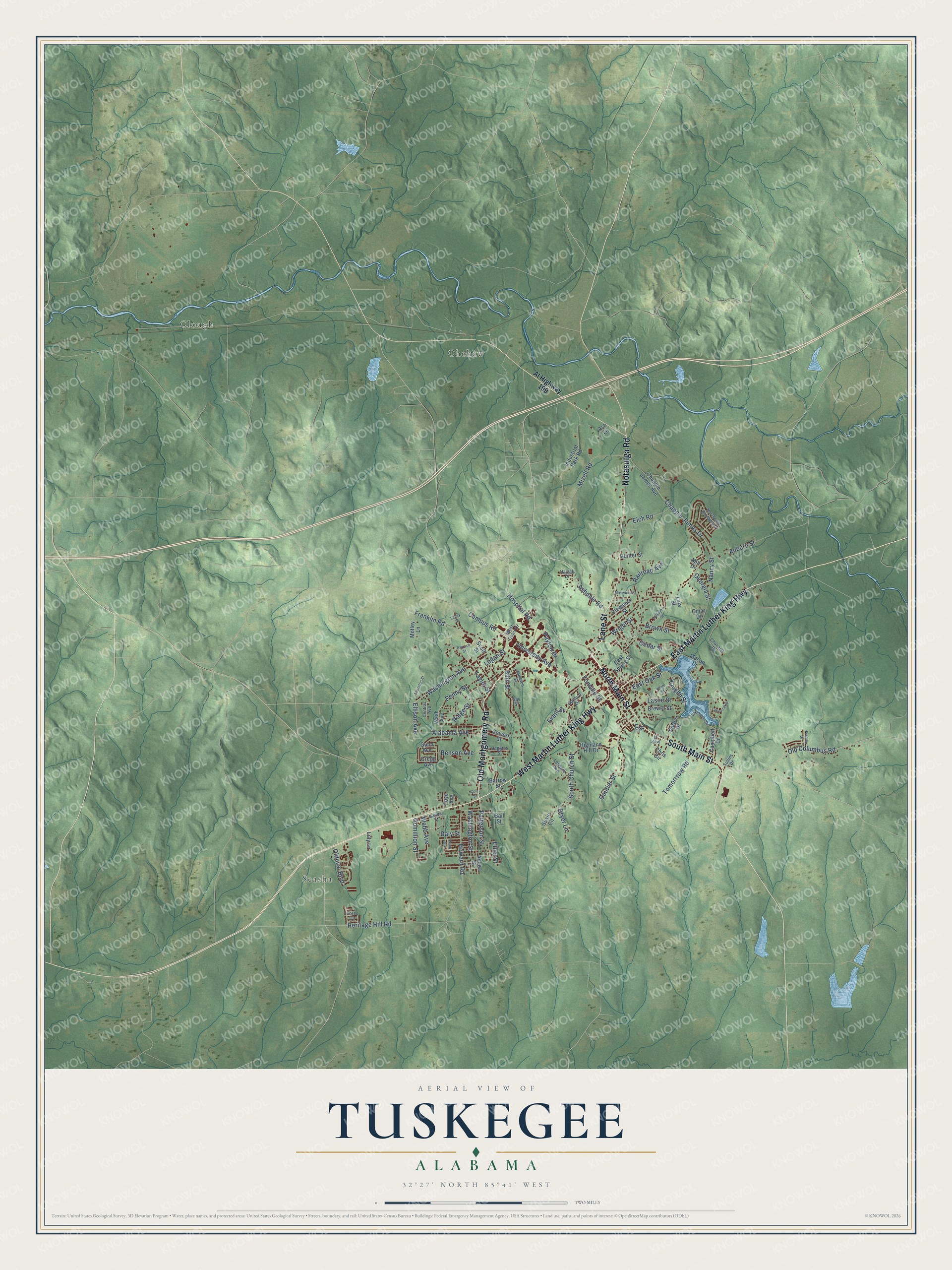 Watermarked full-map preview of Tuskegee, Alabama