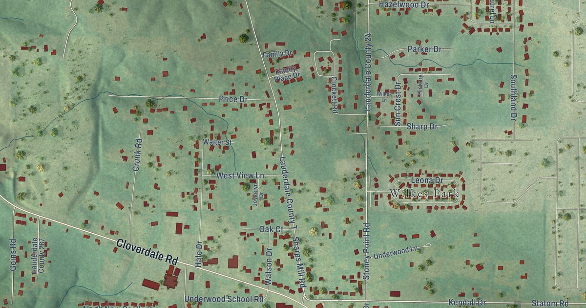 Map of Underwood-Petersville, Alabama in 2026