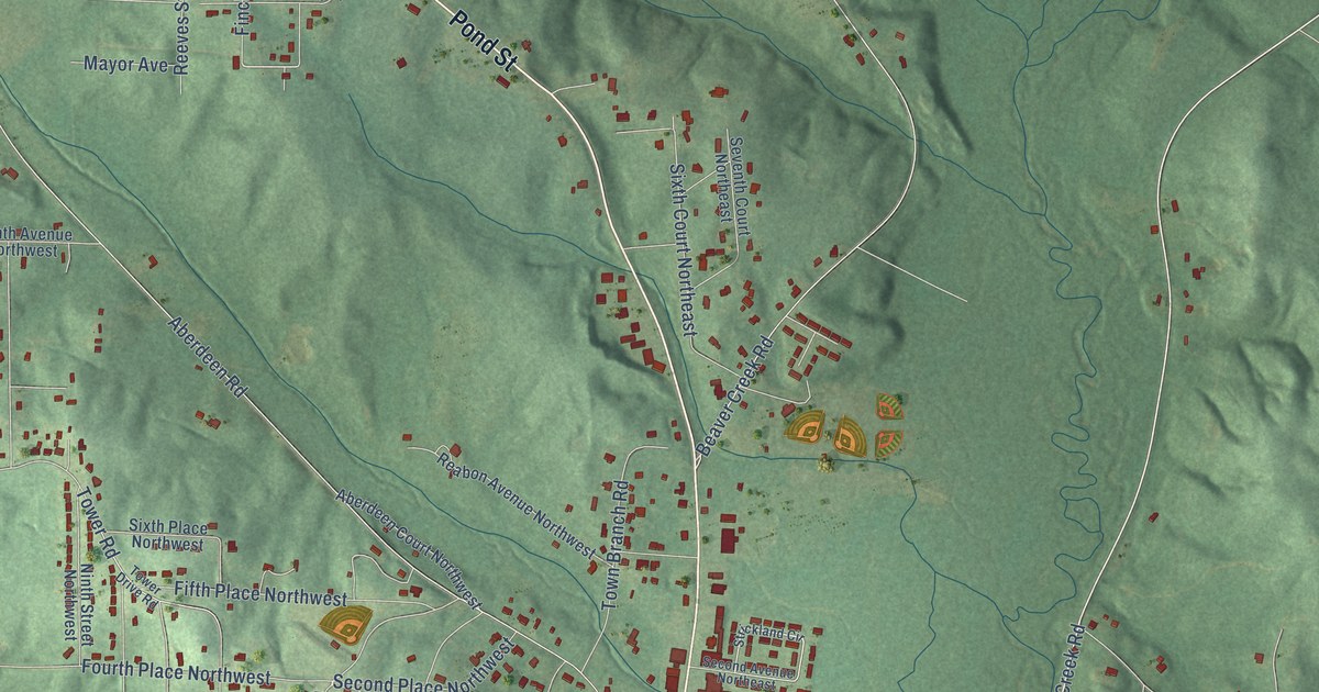 Map of Vernon, Alabama in 2026