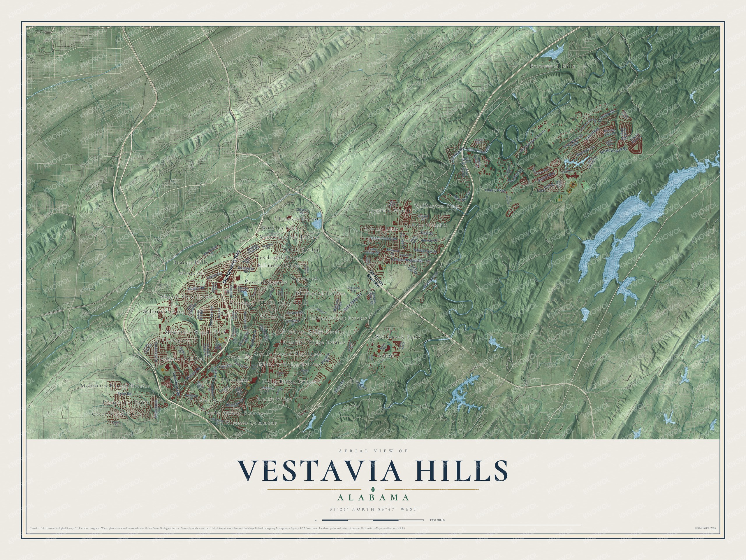 Watermarked full-map preview of Vestavia Hills, Alabama