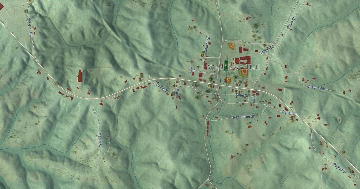 Map of Vina, Alabama in 2026