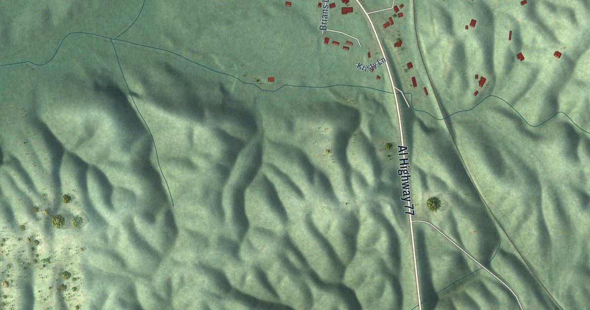 Map of Waldo, Alabama in 2026