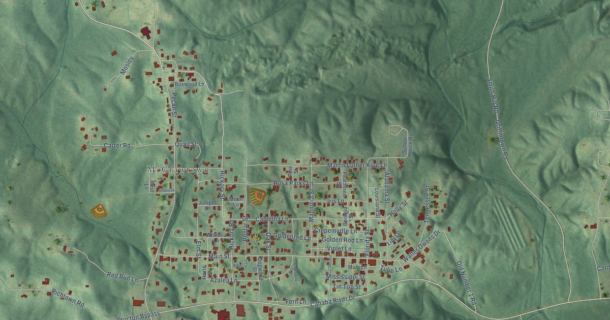 Map of West Blocton, Alabama in 2026