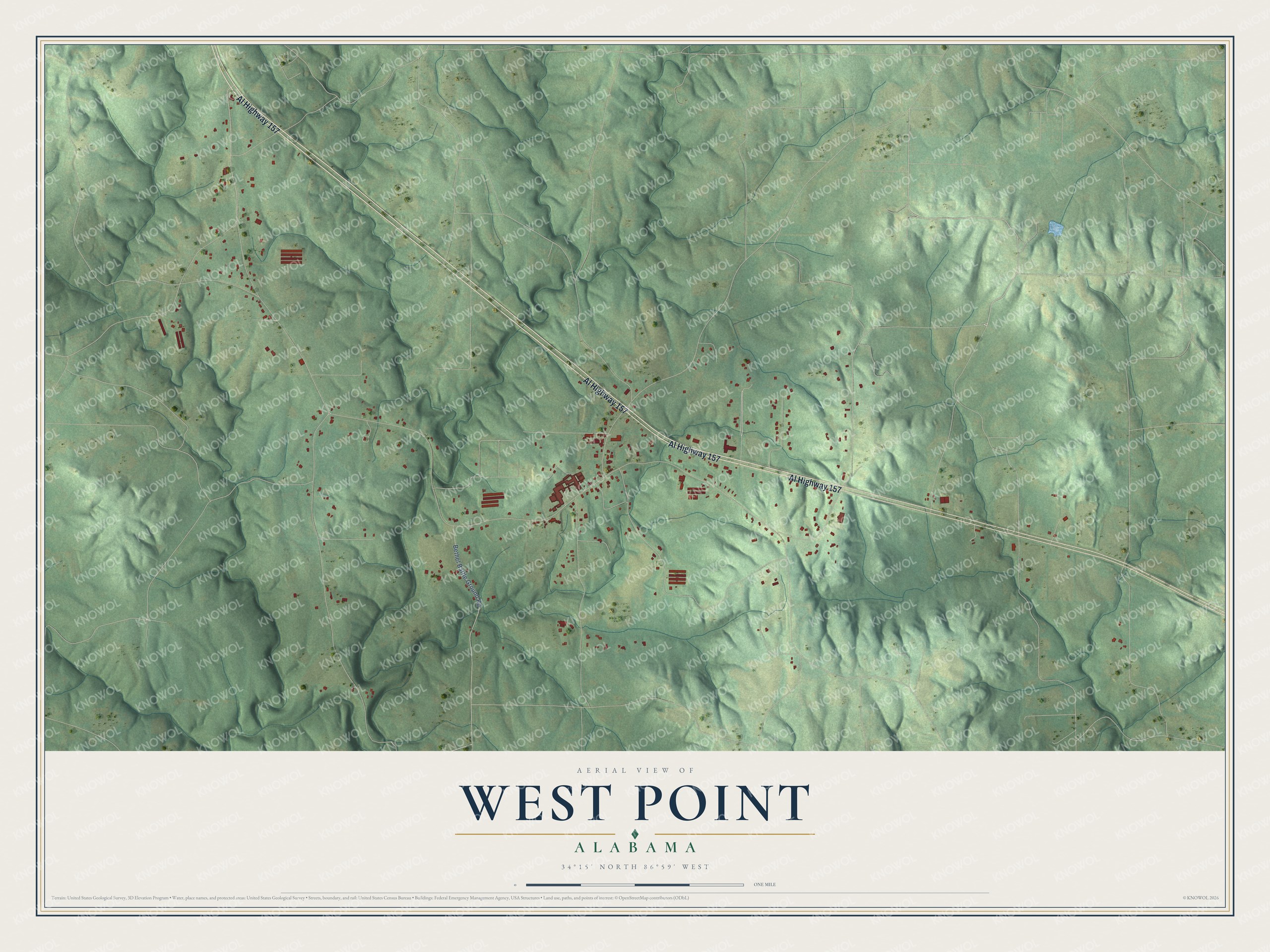 Watermarked full-map preview of West Point, Alabama