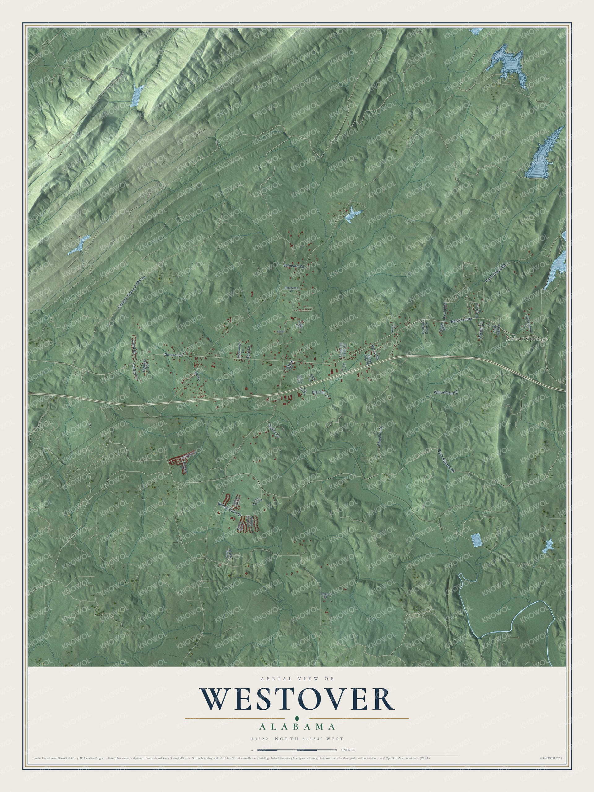 Watermarked full-map preview of Westover, Alabama