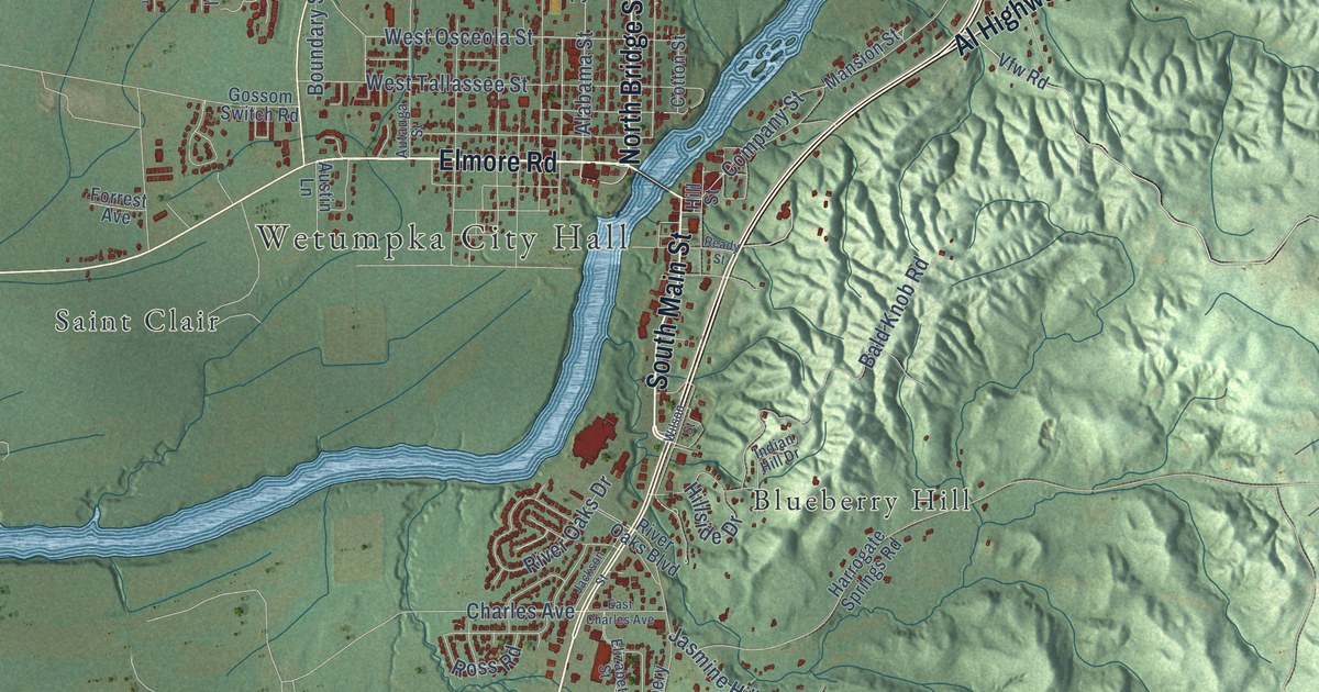 Map of Wetumpka, Alabama in 2026