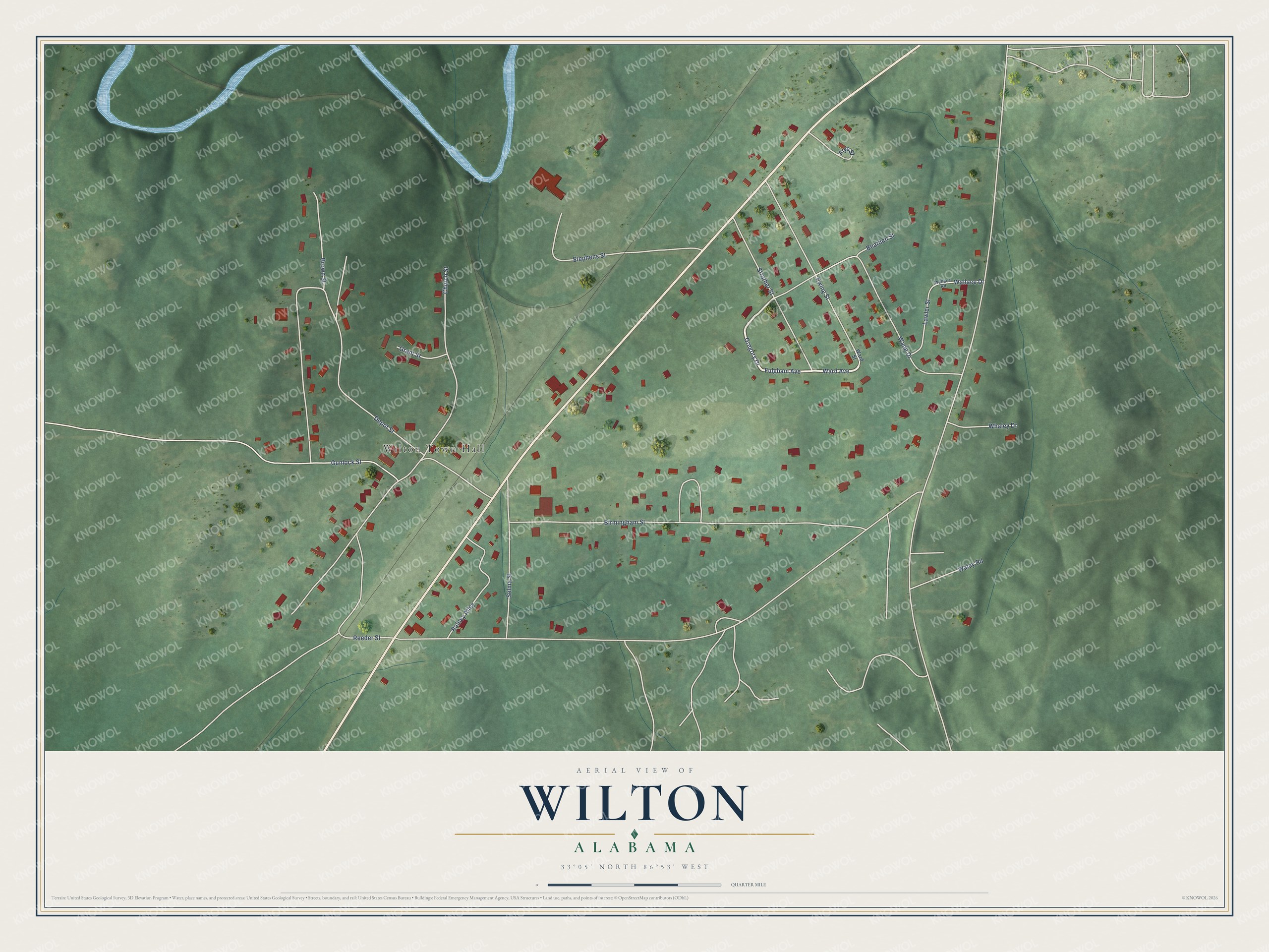 Watermarked full-map preview of Wilton, Alabama