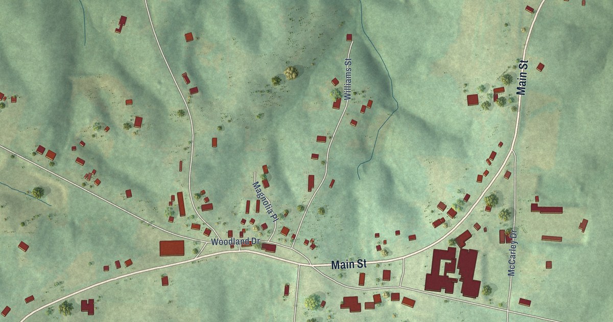 Map of Woodland, Alabama in 2026