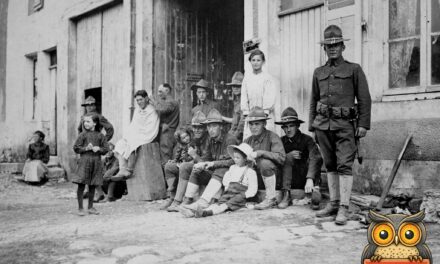 American Soldiers and Children in a French Village, World War I