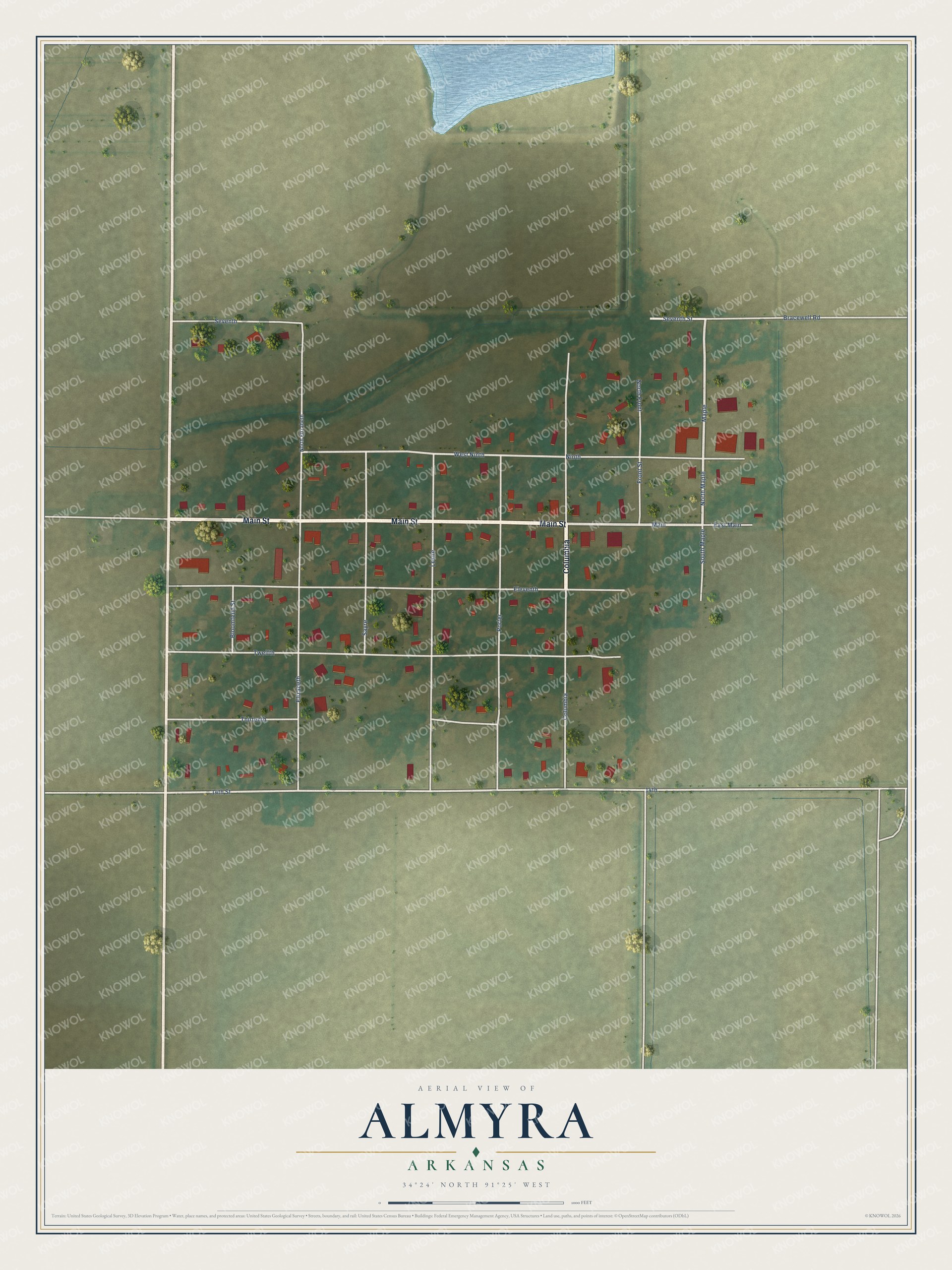 Watermarked full-map preview of Almyra, Arkansas